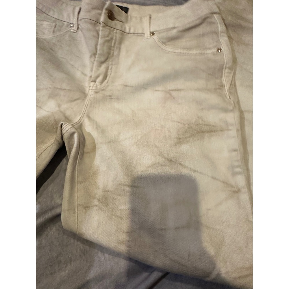 Chicos So Slimming Marble Tie Dye Slim Leg Jeans Cream Tan Womens Size 0.5 S - Picture 5 of 10